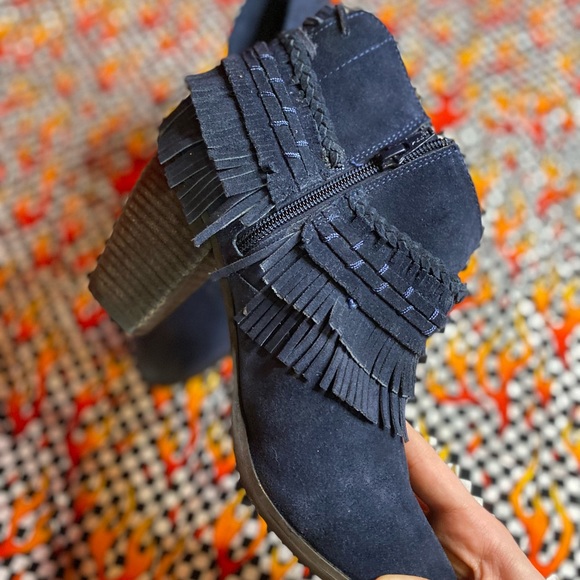 💙Navy leather ankle boots💙 - Picture 3 of 12